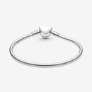 Authentic Pandora Moments Engravable Heart Clasp Snake Chain Bracelet